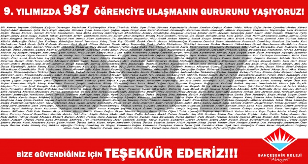 BİZE GÜVENDİĞİNİZ İÇİN TEŞEKKÜR EDERİZ