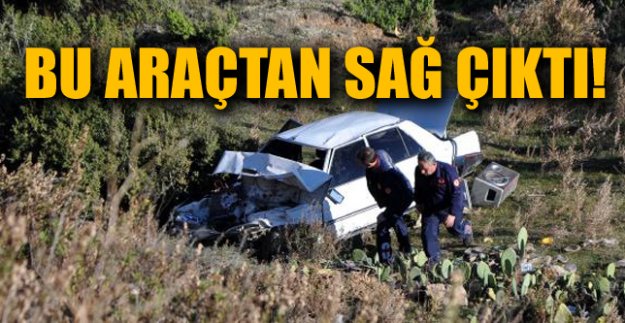 OTOMOBİL 20 METRELİK UÇURUMA YUVARLANDI