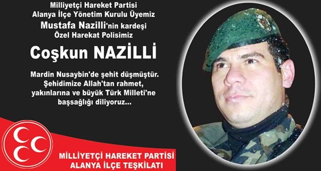 MHP'DEN ŞEHİDİMİZ İÇİN BAŞSAĞLIĞI MESAJI