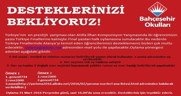 HAYDİ ALANYA! ÖĞRENCİLERİNE SAHİP ÇIK