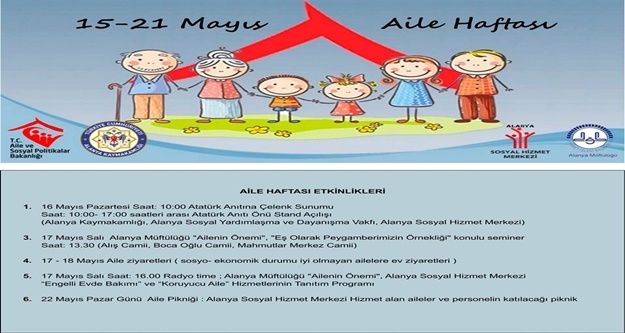 AİLE HAFTASI ETKİNLİKLERLE KUTLANACAK