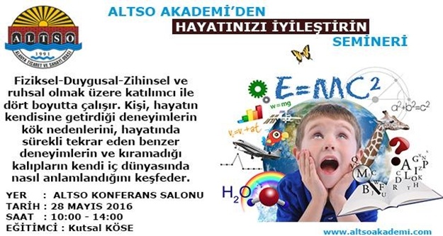 ALTSO'DAN 'HAYATINIZI İYİLEŞTİRİN' SEMİNERİ