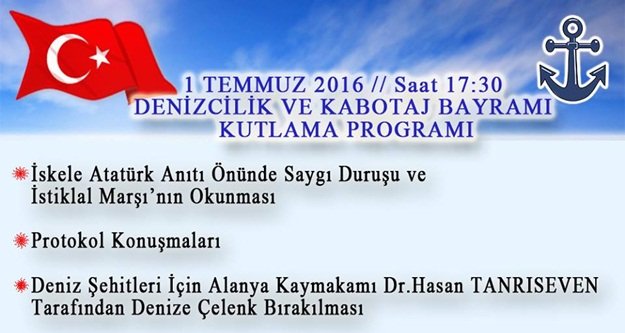 ALANYA KABOTAJ BAYRAMINA HAZIR