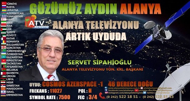ALANYA TELEVİZYONU (ATV) ARTIK UYDUDA