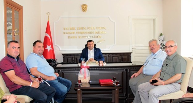 Malkaralı muhtarlar Tanrıseven'i  ziyaret etti