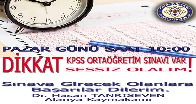 Dikkat pazar günü sınav var