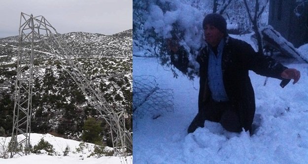 Kar direği devirdi halk elektriksiz