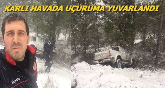 Karda mahsur kalanları itfaiye kurtardı