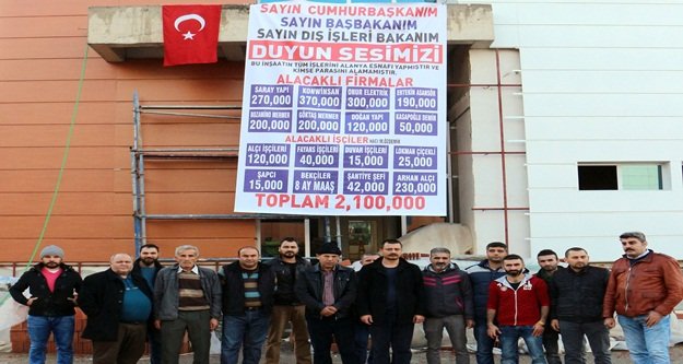 İşçilerin afişli alacak eylemi