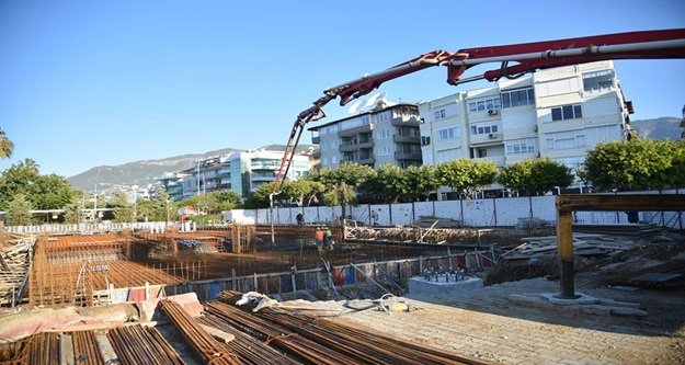 Teleferiğin istasyon betonu döküldü