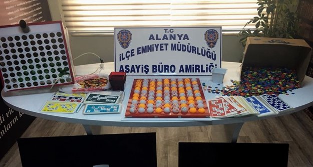 Alanya'da 2 ayrı adrese tombala baskını
