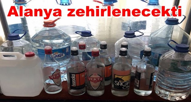 102 litrelik sahte içki baskını