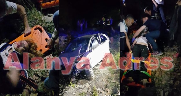 Alanya'daki şok kaza: 180 metreden aşağı uçtular