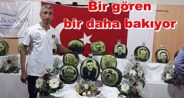 Alanya'nın eski başkanları karpuza işlendi