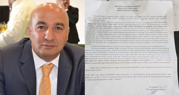 Alanya MHP'de şok: Özdemir ihraç edildi