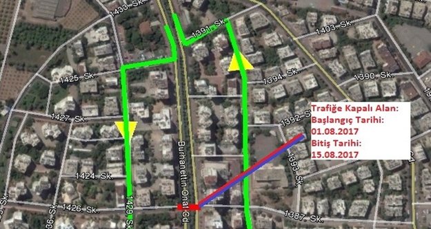 O cadde trafiğe kapatılıyor