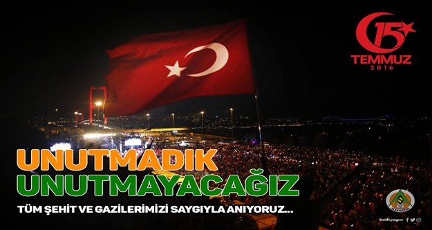 Turuncu yeşil 15 Temmuz mesajı