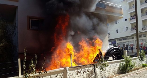 Komşu Gazipaşa'da korkutan yangın