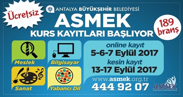 ASMEK yeni dönem kayıtları başladı