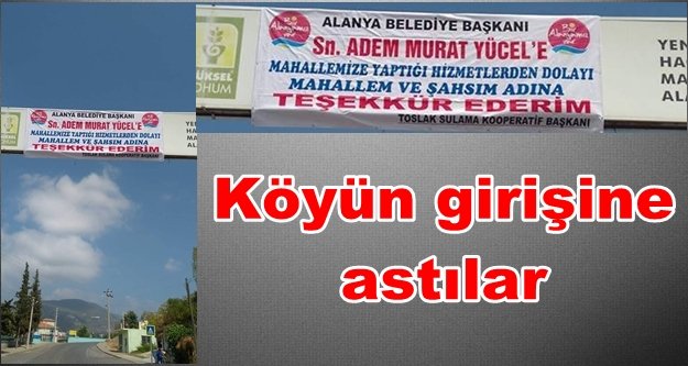 Başkan Yücel'e afişli teşekkür