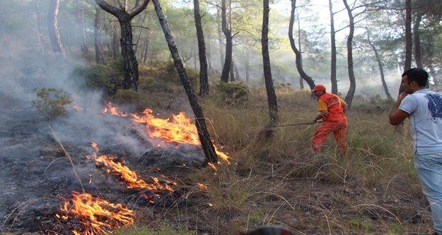 Alanya'da temel atma töreninde yangın çıktı
