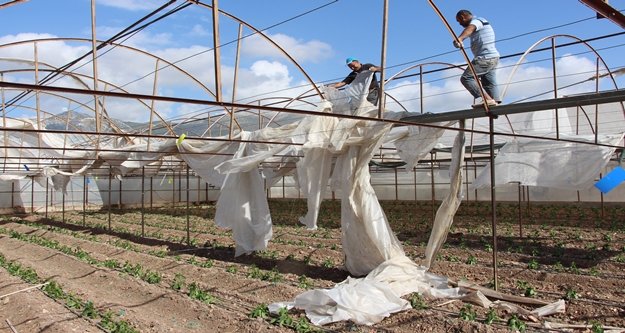 Hortum seraları yerle bir etti