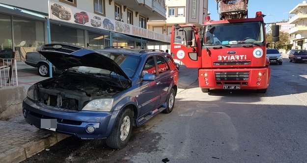 Seyir halindeki araçta yangın çıktı