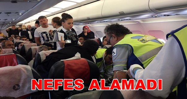 Alanya uçağında panik dolu anlar