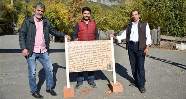 Başkan Yücel'e pankartlı teşekkür