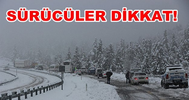 Alanya-Konya yolu kar nedeniyle kapandı