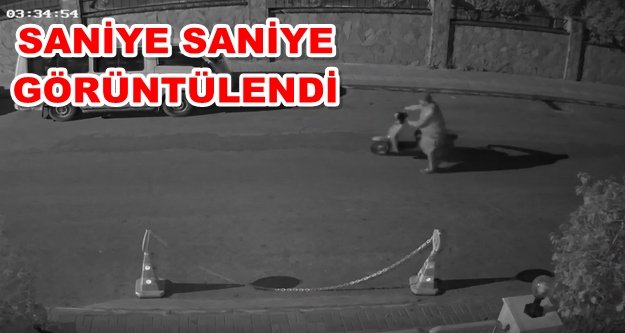Alanya'daki motosiklet hırsızı güvenlik kameralarına yakalandı