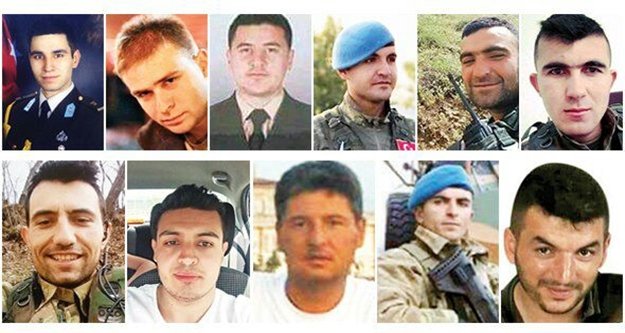 Yüreğimiz yandı... On bir şehit