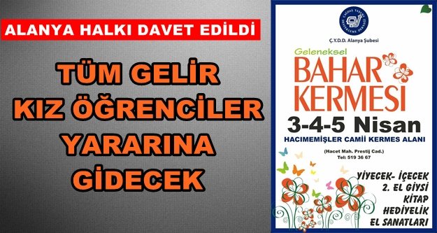 Alanya'da kız öğrenciler için kermes
