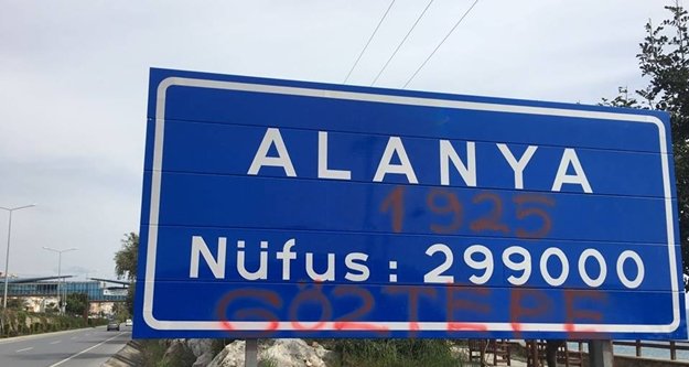 Alanya tabelasına çirkin saldırı