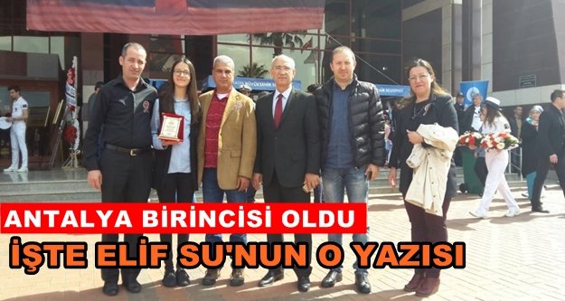 Alanyalı Elif Su'dan duygulandıran yazı