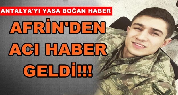 Antalya’ya şehit ateşi düştü