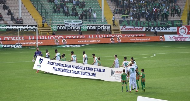 Alanyaspor sokak hayvanlarına ‘sahadan’ destek verdi