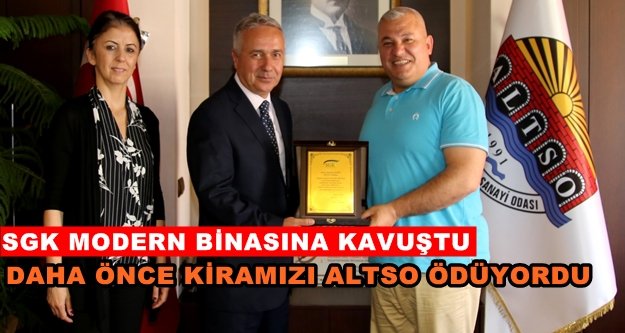 SGK Müdürü'nden Başkan Şahin'e teşekkür plaketi