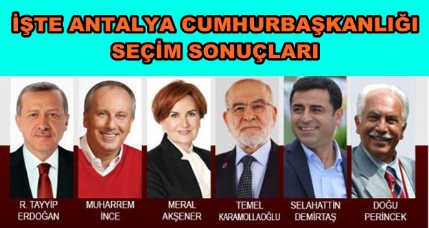 Antalya Recep Tayyip Erdoğan'ı seçti