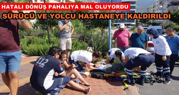 Alanya'da motosiklet kazası! 2 yaralı var