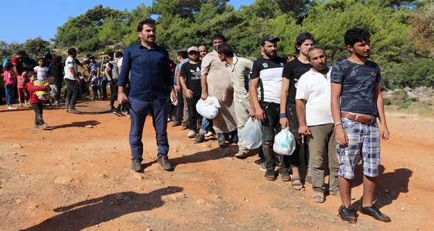 Tekneyle gelen kaçak mülteciler muz bahçesinde yakalandı