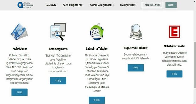 Akıllı Kent Antalya, e-Devlette