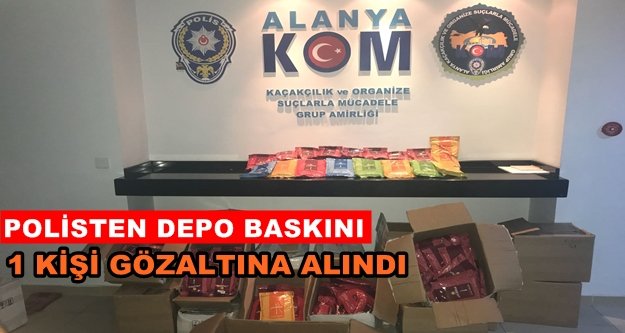 Alanya'da nargile tütünü baskını