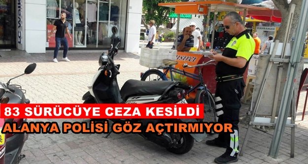 Alanya'da polisten motosiklet denetimi