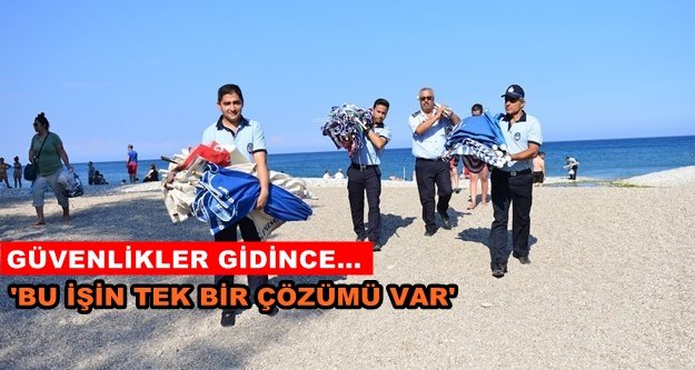 Alanya sahillerinde seyyar satıcı kurnazlığı