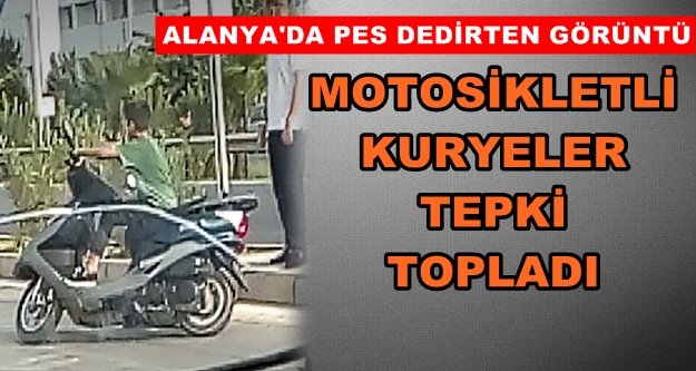 Alanya şok manzara! 8  yaşında kuryeci