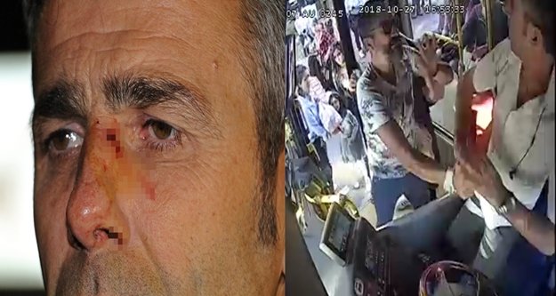 Tartıştığı kadının eşi şoförün burnunu kırdı