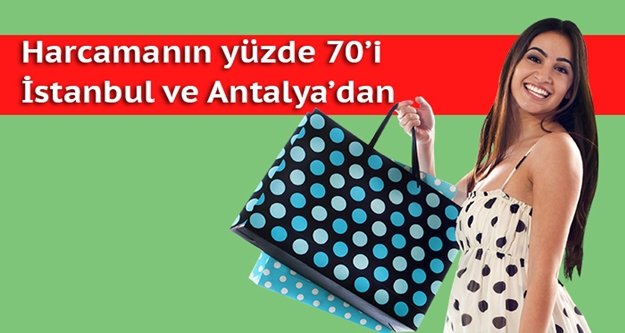 Turistler kartla harcamayı ikiye katladı