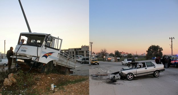 Kamyonla otomobil çarpıştı: 2 kişi yaralandı