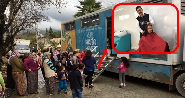 Mobil kuaföre yoğun ilgi